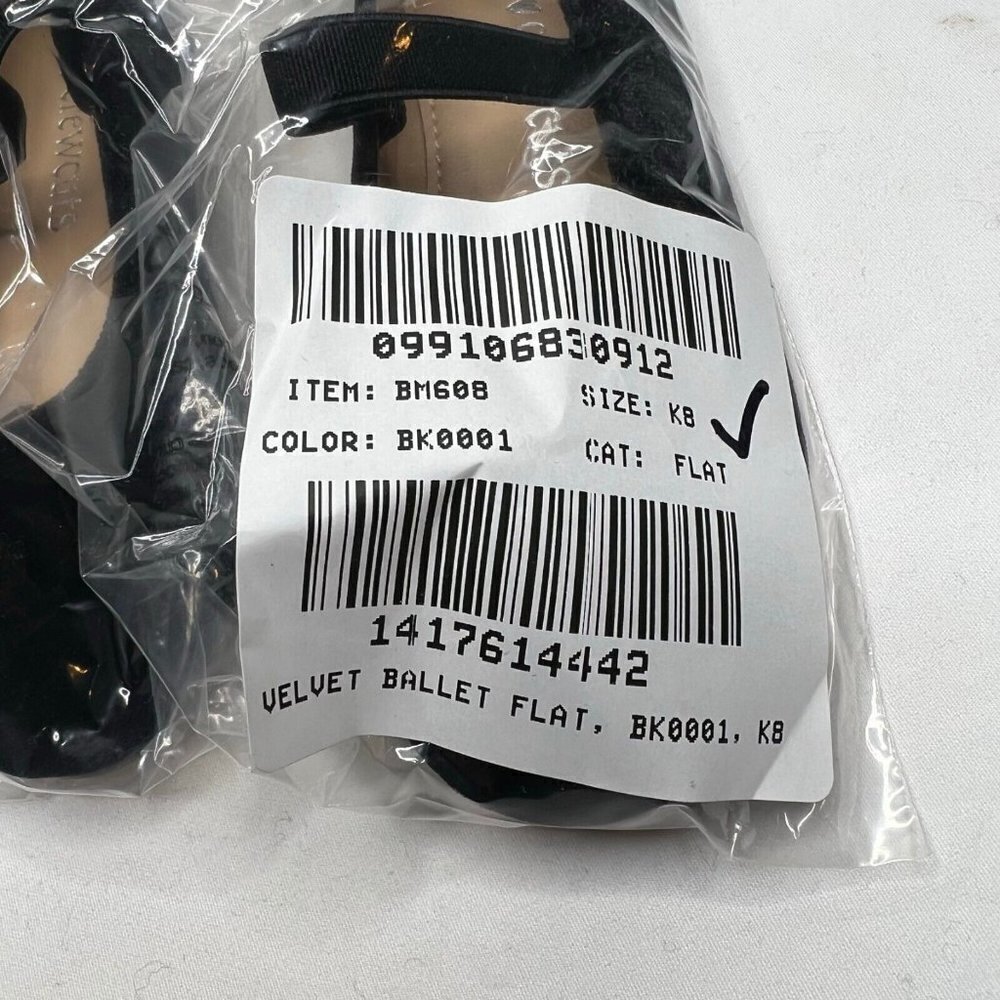 J.Crew Crewcuts Girls $68 Black Velvet Ballet Flats Size k8 BM608 - Picture 4 of 4